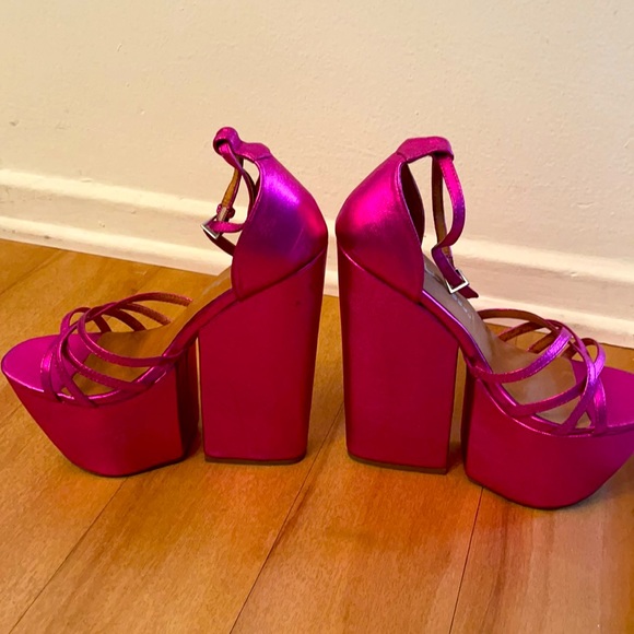 New Jeffrey Campbell Pink Metallic Disco Platform - Picture 2 of 3